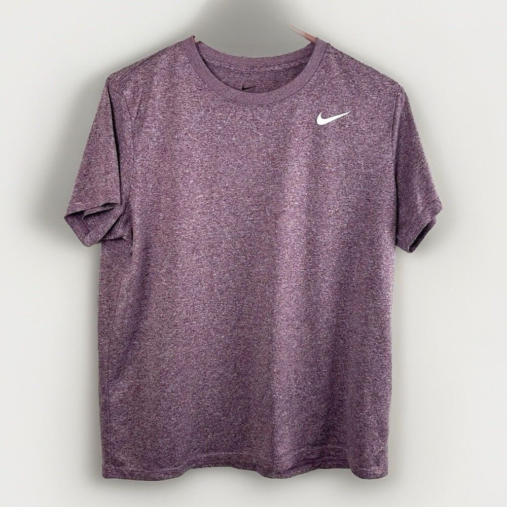Nike Dri Fit Tee Womens Large Pink Heather Athletic Gym Workout Shirt